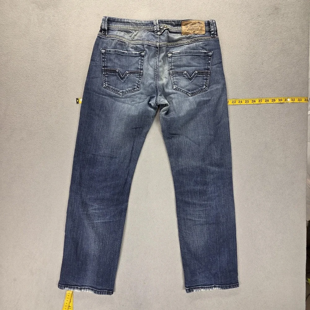 Diesel Jeans Mens 30x30 Blue Larkee Regular Straight Stretch Button Fly 008B2